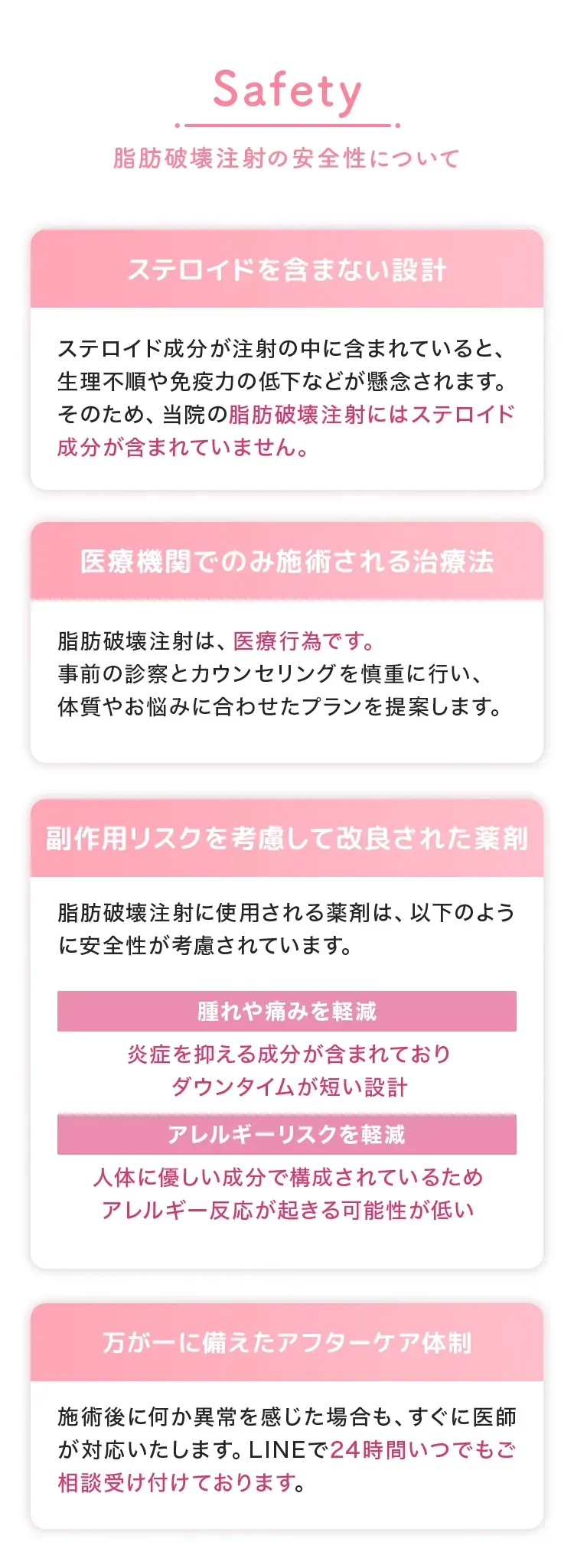 脂肪破壊注射の安全性について