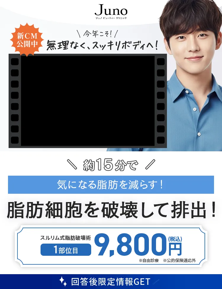 脂肪細胞を破壊して排出！1部位目9800円（税込）